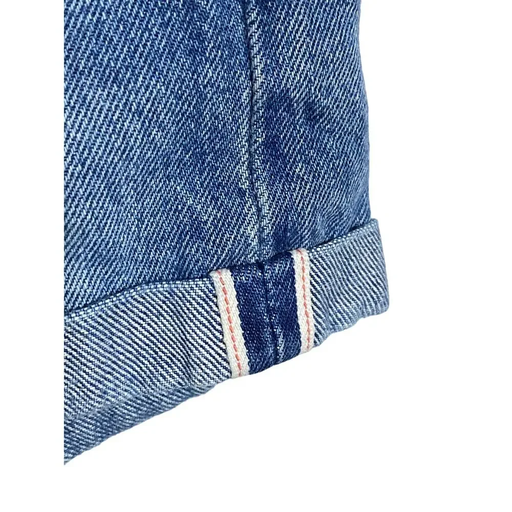 Levis White Oak Cone Denim Button Fly Jeans Shorts Women 27 Cuffed Summer Casual - Picture 4 of 13